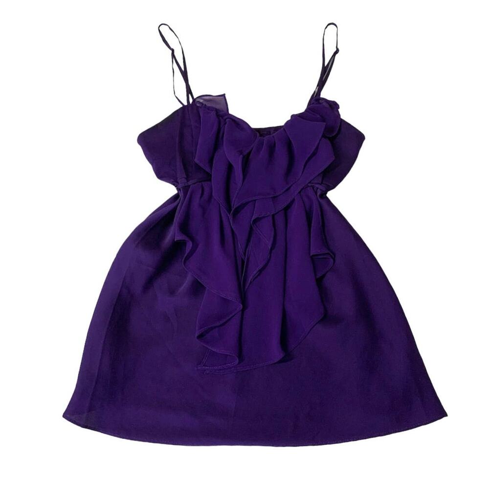 FOREVER 21 Purple Ruffle Spaghetti Strap Blouse Medium